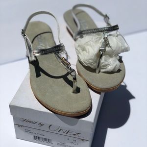 Finest by Onex Icon Silver Leather Sandal